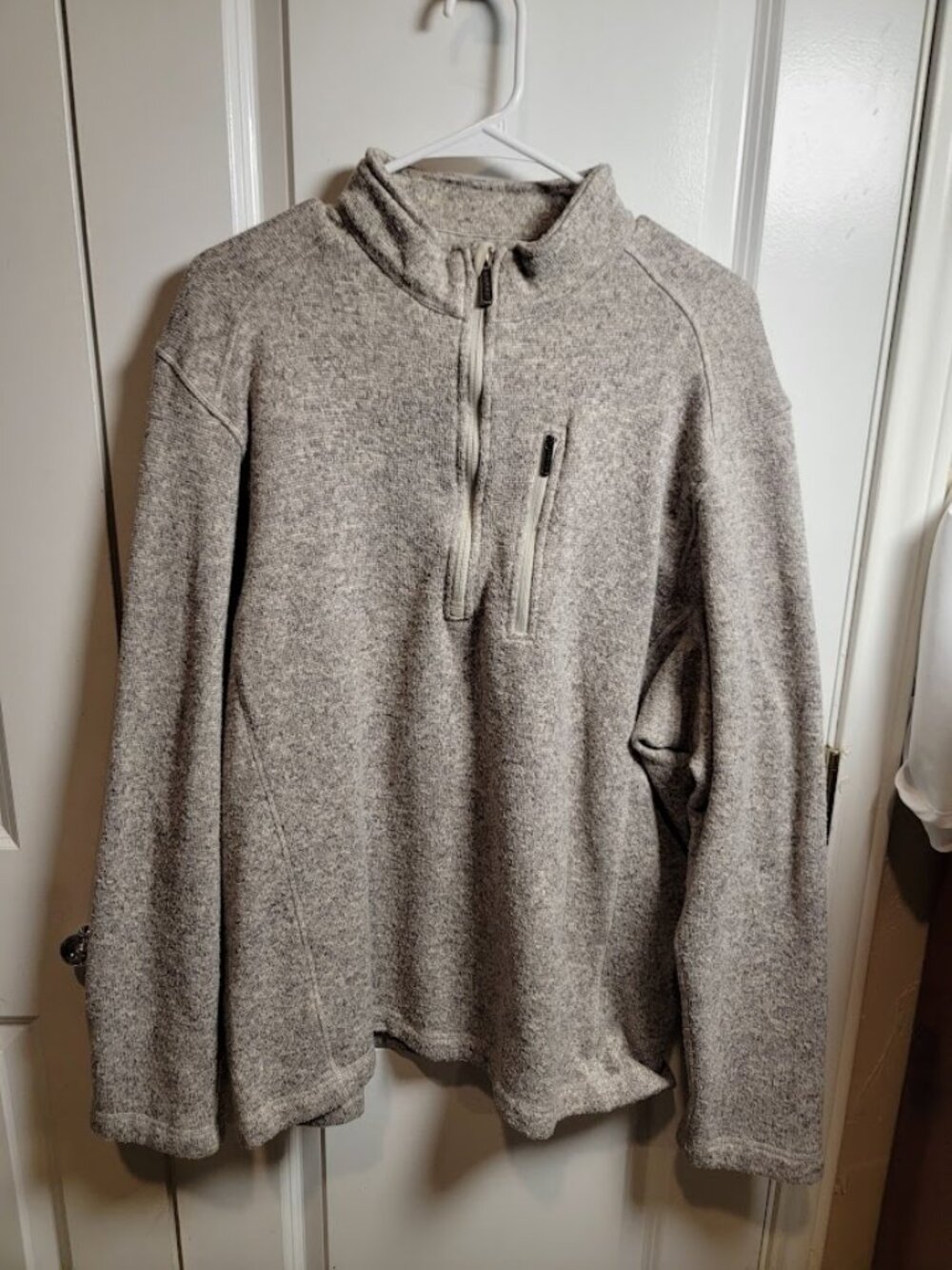 Woolrich Men’s XXL Quarter Zip Pullover Gray Heather Fleece Outdoor Sweater